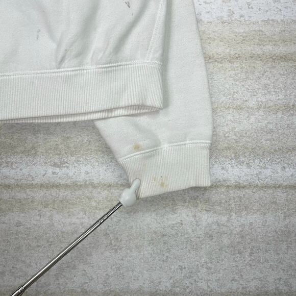 Vintage Nike Sweatshirt White Cotton Crewneck Subtle Swoosh Grey Tag Y2K - Picture 6 of 6